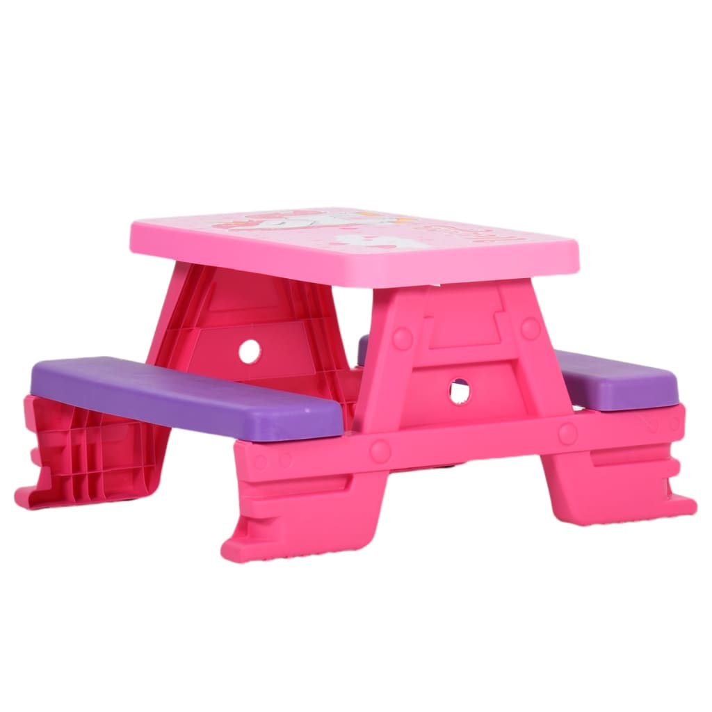 Berkfield Kids Picnic Table with Benches 79x69x42 cm Pink