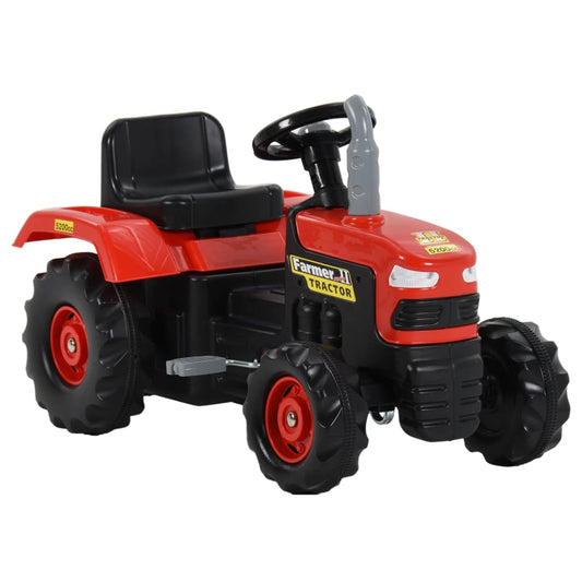 Berkfield Pedal Tractor for Kids Red and Black