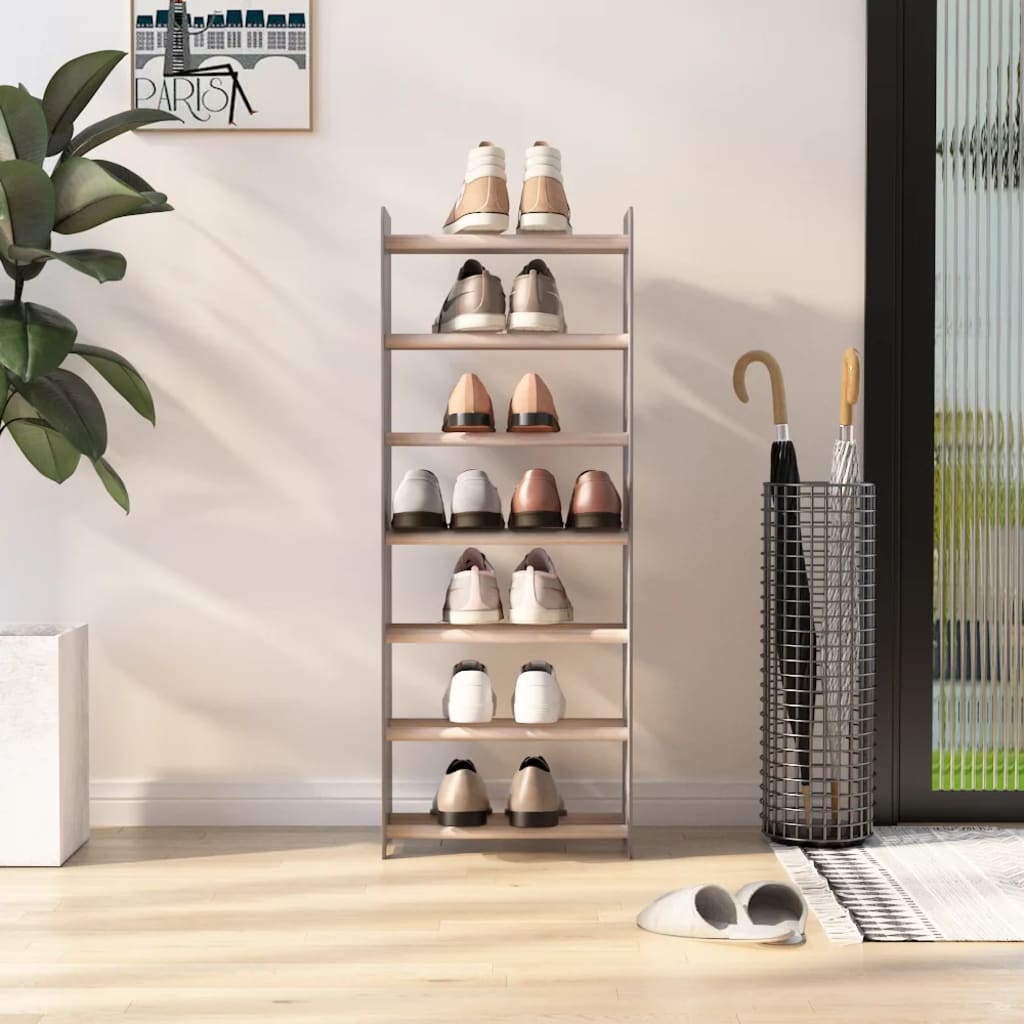 Berkfield Shoe Rack Grey 45x24x117 cm Engineered Wood