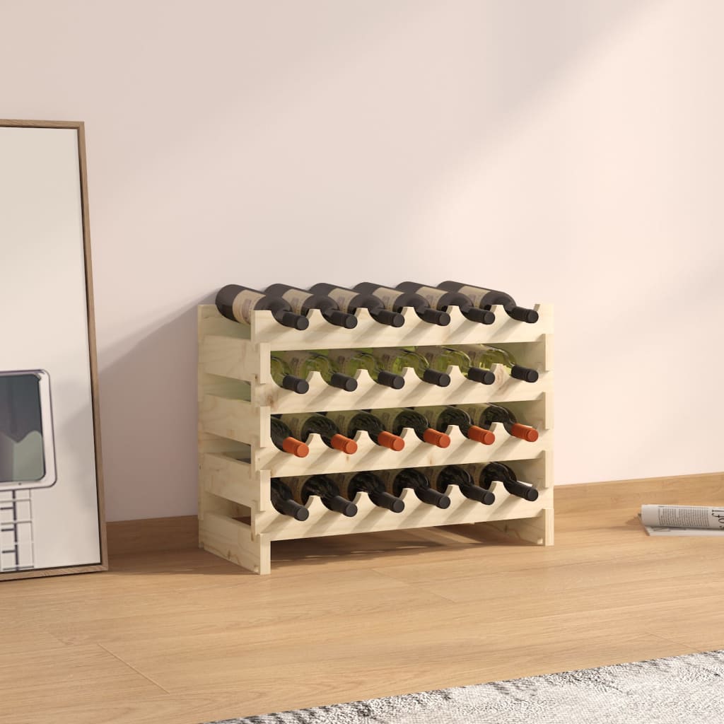 Berkfield Wine Rack 65x29x46 cm Solid Wood Pine