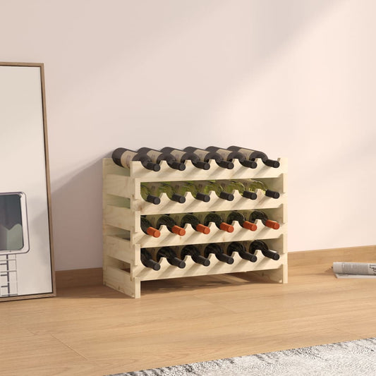 Berkfield Wine Rack 65x29x46 cm Solid Wood Pine