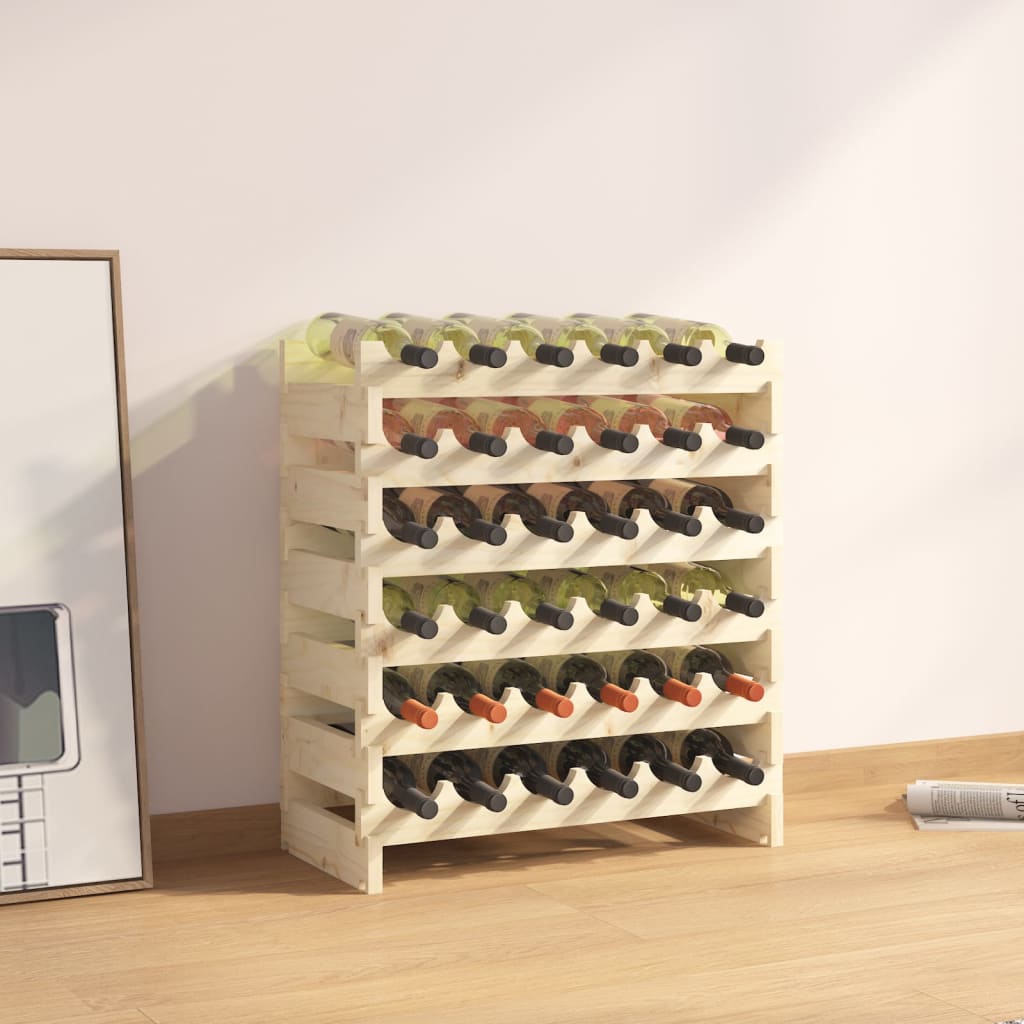 Berkfield Wine Rack 65x29x68 cm Solid Wood Pine