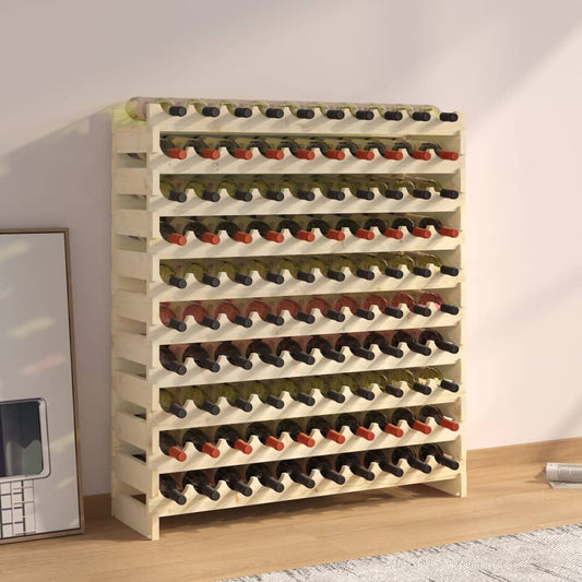 Berkfield Wine Rack 101x29x112 cm Solid Wood Pine
