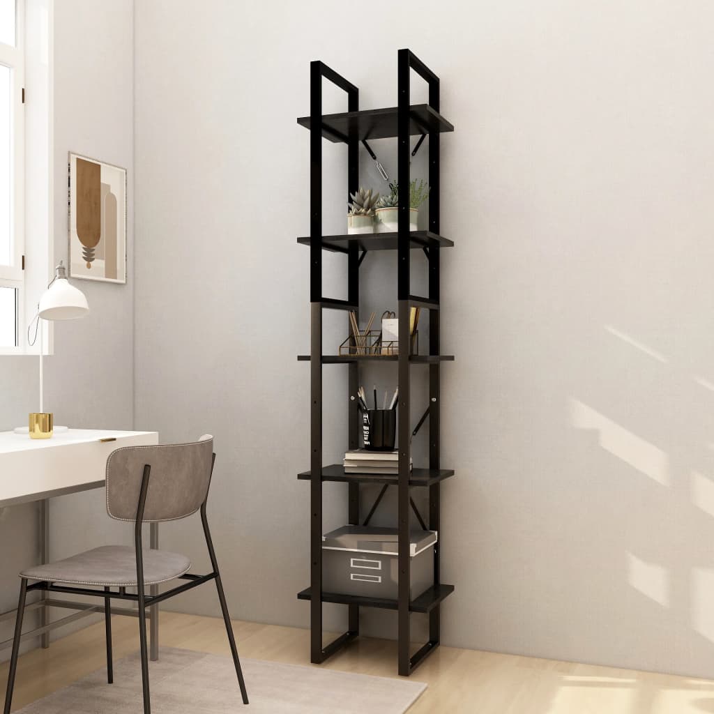 Berkfield 5-Tier Book Cabinet Brown 40x30x175 cm Pinewood