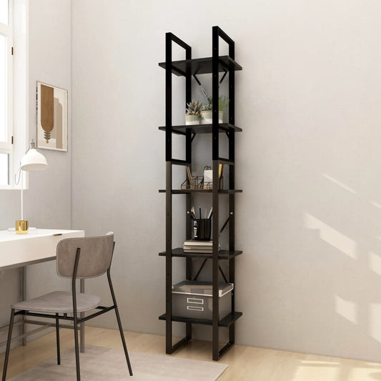 Berkfield 5-Tier Book Cabinet Brown 40x30x175 cm Pinewood