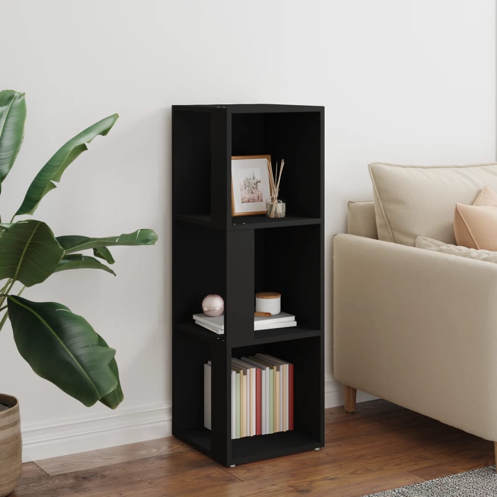 Berkfield Corner Cabinet Black 33x33x100 cm Engineered Wood