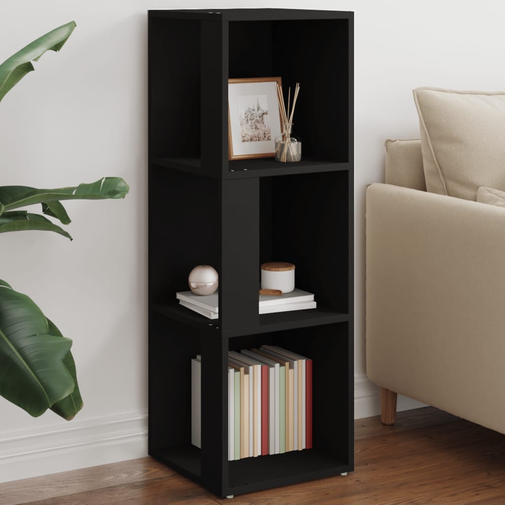 Berkfield Corner Cabinet Black 33x33x100 cm Engineered Wood
