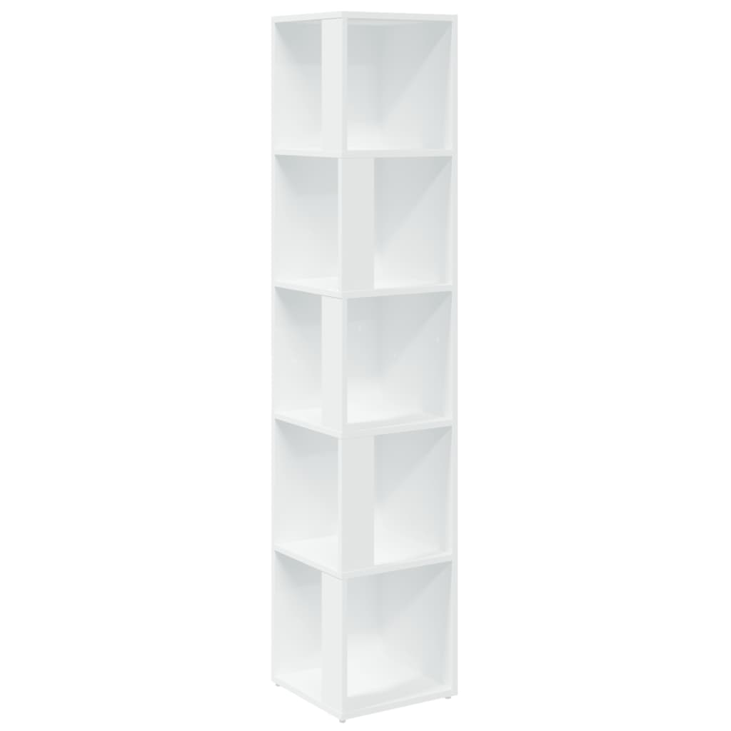 Berkfield Corner Cabinet White 33x33x164.5 cm Engineered Wood