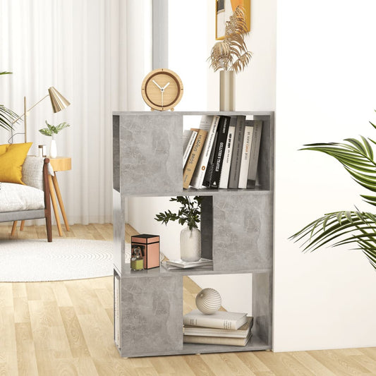 Berkfield Book Cabinet Room Divider Concrete Grey 60x24x94 cm Engineered Wood