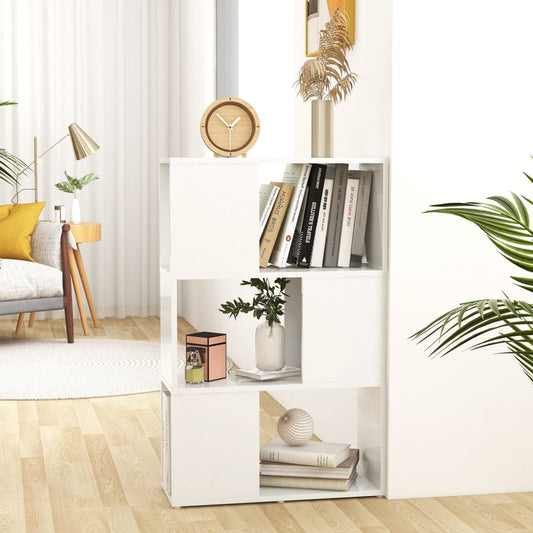Berkfield Book Cabinet Room Divider High Gloss White 60x24x94cm Engineered Wood