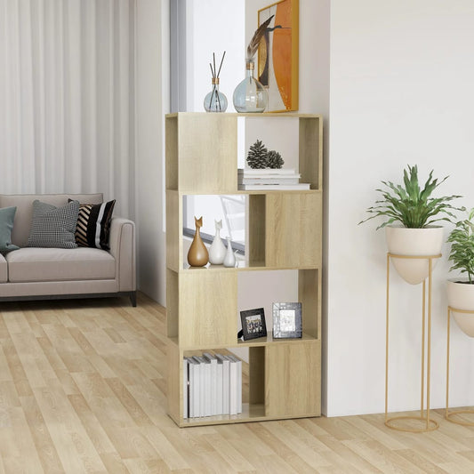 Berkfield Book Cabinet Room Divider Sonoma Oak 60x24x124.5 cm Engineered Wood
