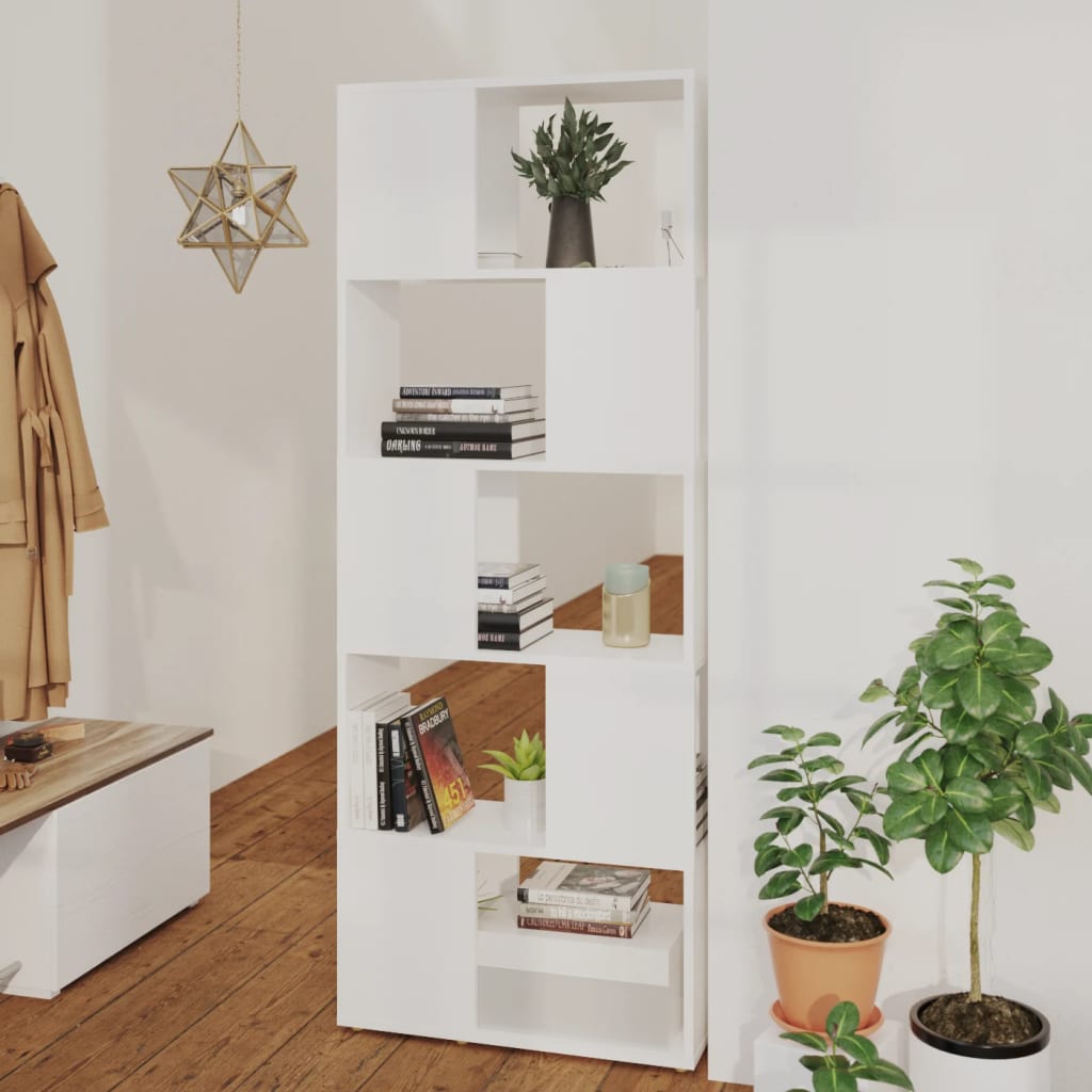 Berkfield Book Cabinet Room Divider White 60x24x155 cm Engineered Wood