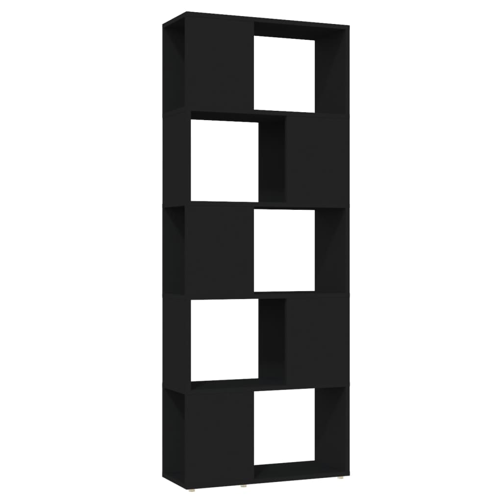Berkfield Book Cabinet Room Divider Black 60x24x155 cm Engineered Wood