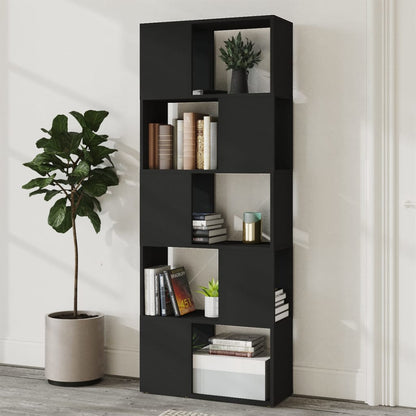 Berkfield Book Cabinet Room Divider Black 60x24x155 cm Engineered Wood