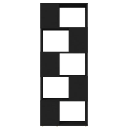 Berkfield Book Cabinet Room Divider Black 60x24x155 cm Engineered Wood