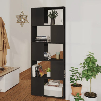 Berkfield Book Cabinet Room Divider Black 60x24x155 cm Engineered Wood