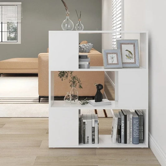 Berkfield Book Cabinet Room Divider White 80x24x94 cm Engineered Wood