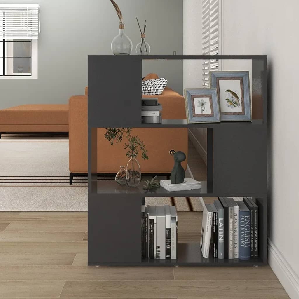 Berkfield Book Cabinet Room Divider Grey 80x24x94 cm Engineered Wood