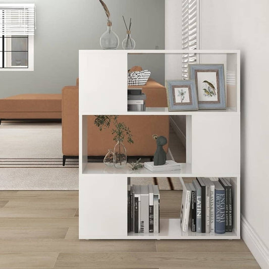 Berkfield Book Cabinet Room Divider High Gloss White 80x24x94cm Engineered Wood