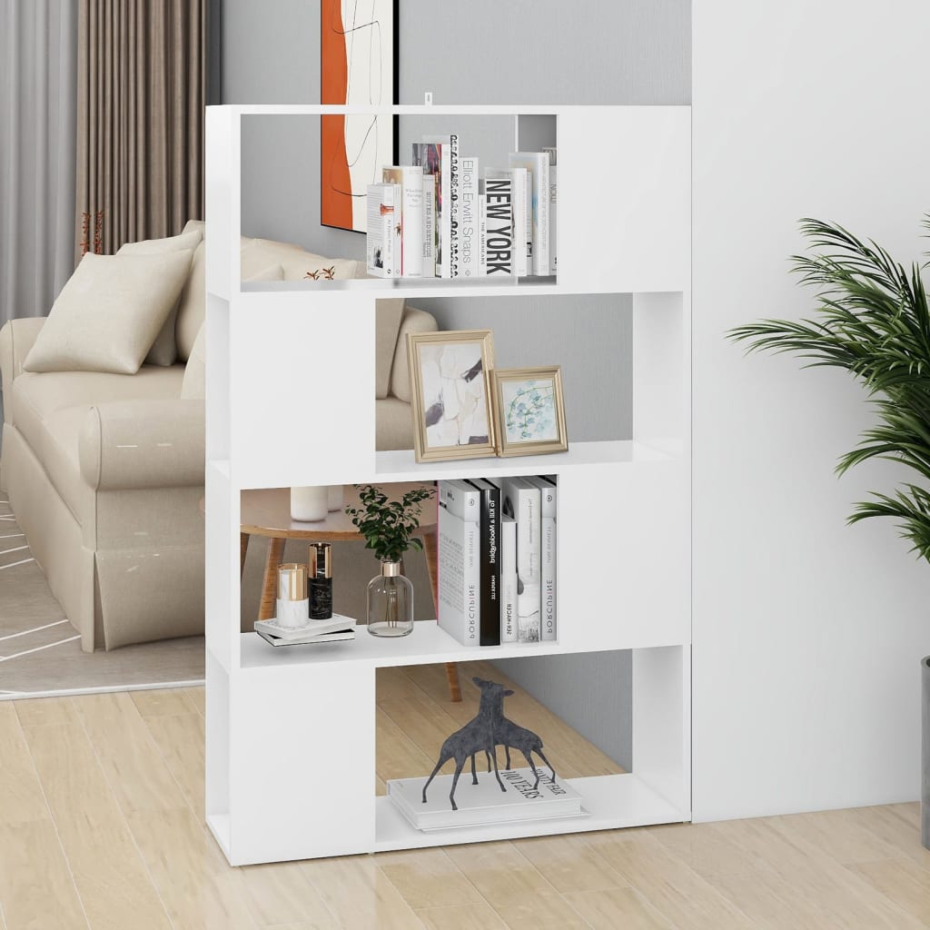 Berkfield Book Cabinet Room Divider White 80x24x124.5 cm Engineered Wood