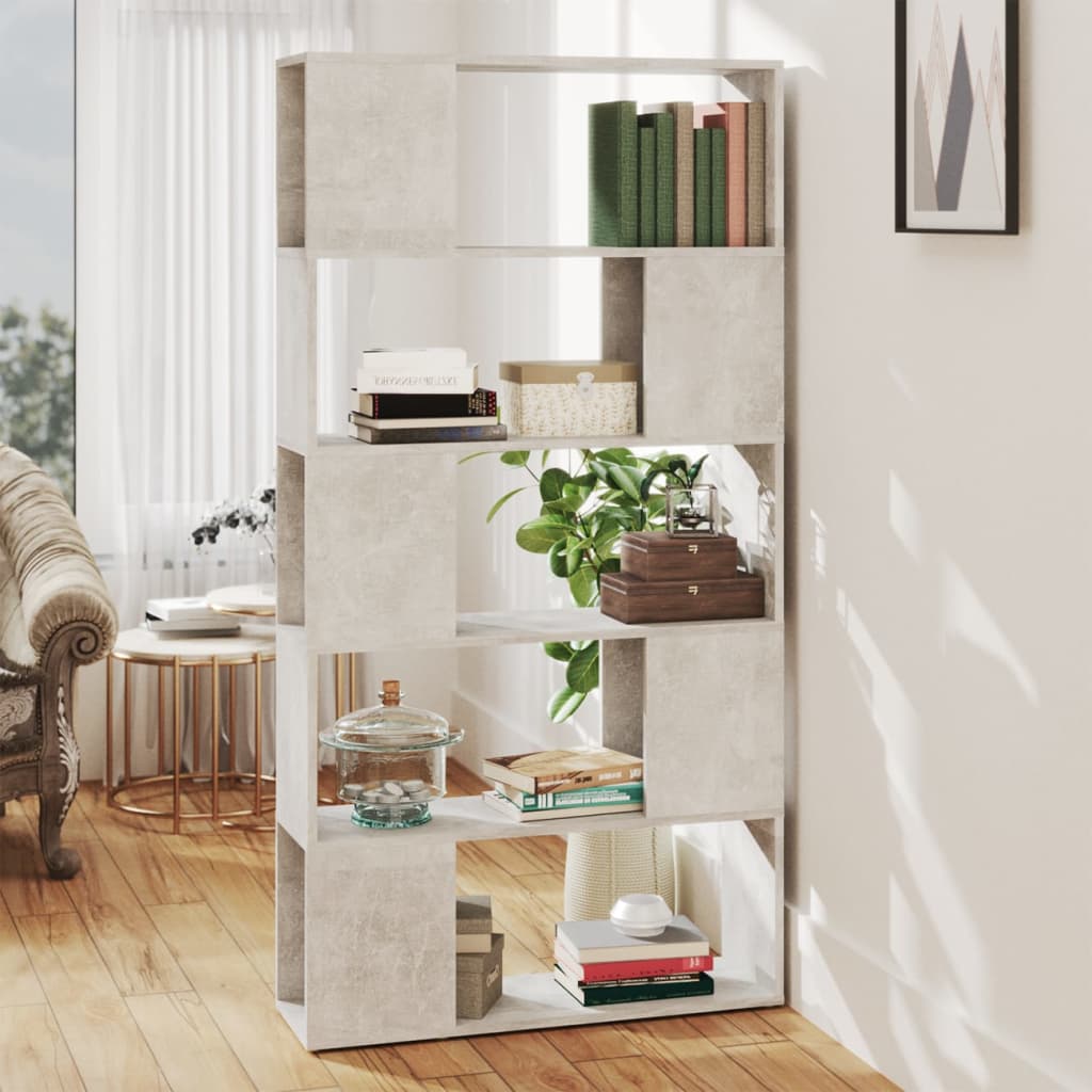 Berkfield Book Cabinet Room Divider Concrete Grey 80x24x155 cm Engineered Wood