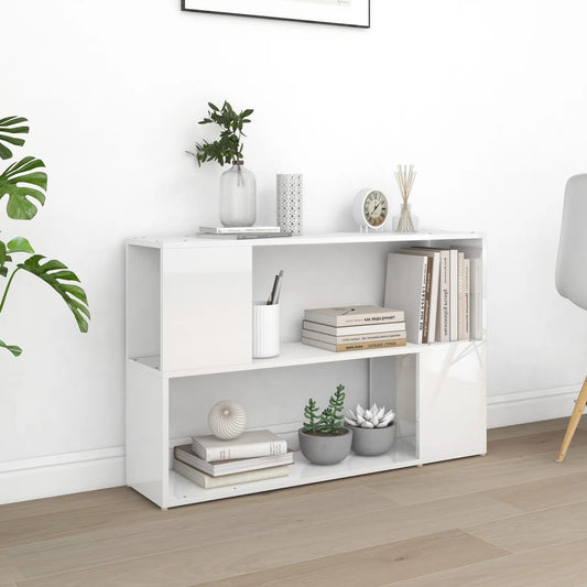 Berkfield Book Cabinet High Gloss White 100x24x63 cm Engineered Wood