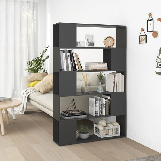 Berkfield Book Cabinet Room Divider Grey 100x24x155 cm Engineered Wood