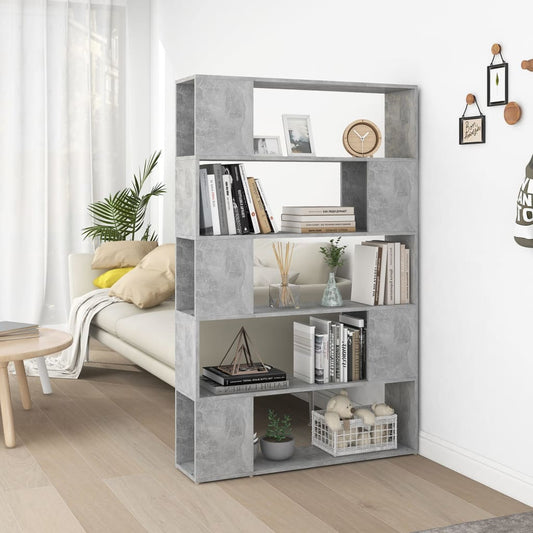 Berkfield Book Cabinet Room Divider Concrete Grey 100x24x155 cm Engineered Wood