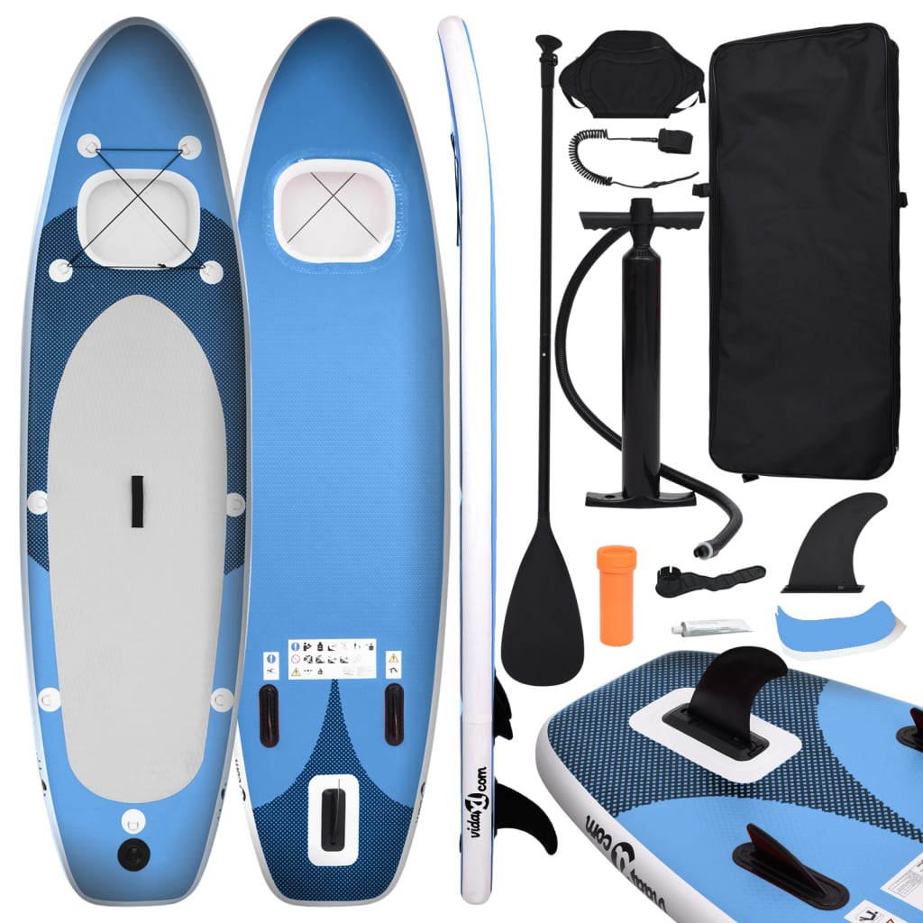 Berkfield Inflatable Stand Up Paddle Board Set Sea Blue 330x76x10 cm