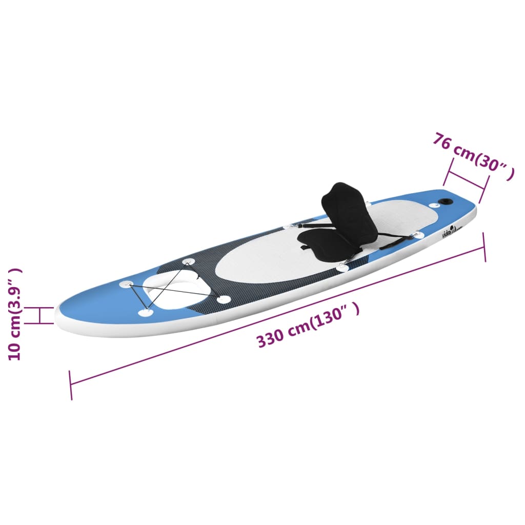 Berkfield Inflatable Stand Up Paddle Board Set Sea Blue 330x76x10 cm