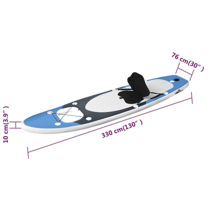 Berkfield Inflatable Stand Up Paddle Board Set Sea Blue 330x76x10 cm