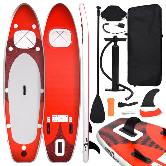 Berkfield Inflatable Stand Up Paddle Board Set Red 360x81x10 cm