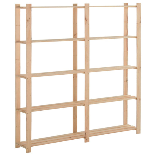 Berkfield 5-Tier Storage Rack 170x28.5x170 cm Solid Pinewood