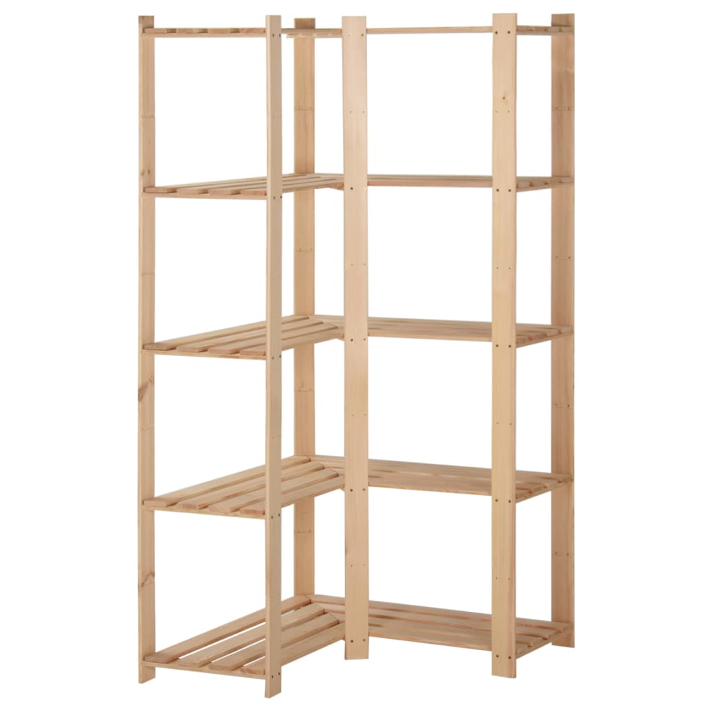 Berkfield 5-Tier Storage Corner Rack 82.5x82.5x170 cm Solid Pinewood