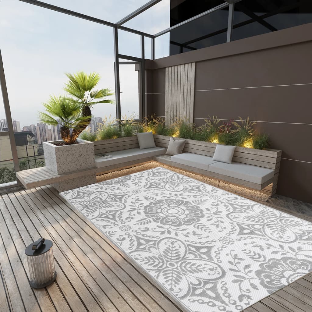 Berkfield Outdoor Rug Light grey 140x200 cm PP