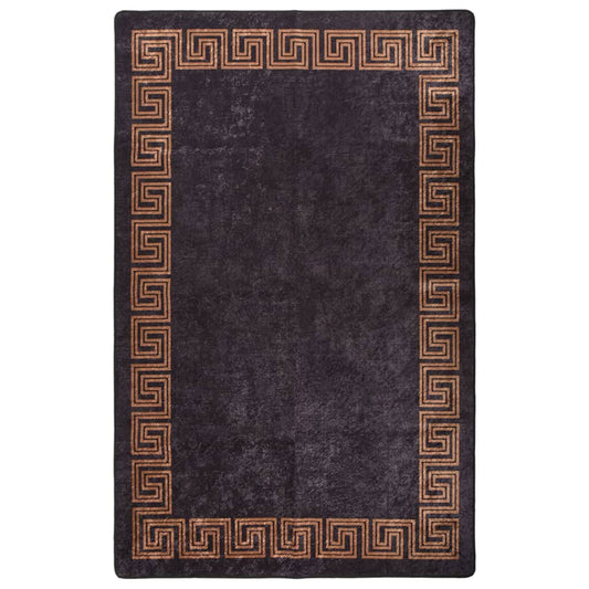 Berkfield Rug Washable 80x150 cm Black and Gold Anti Slip