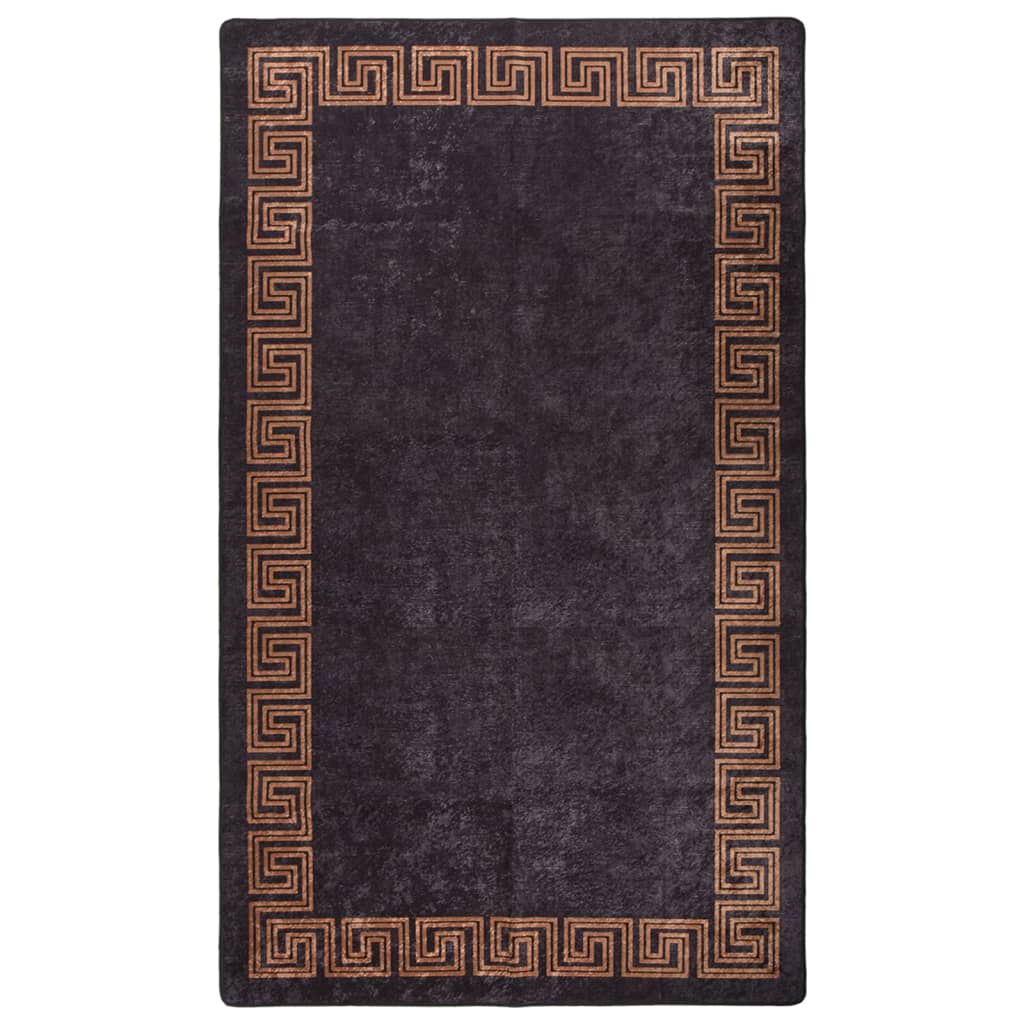 Berkfield Rug Washable 190x300 cm Black and Gold Anti Slip