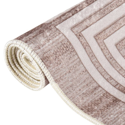 Berkfield Rug Washable 80x300 cm Beige Anti Slip