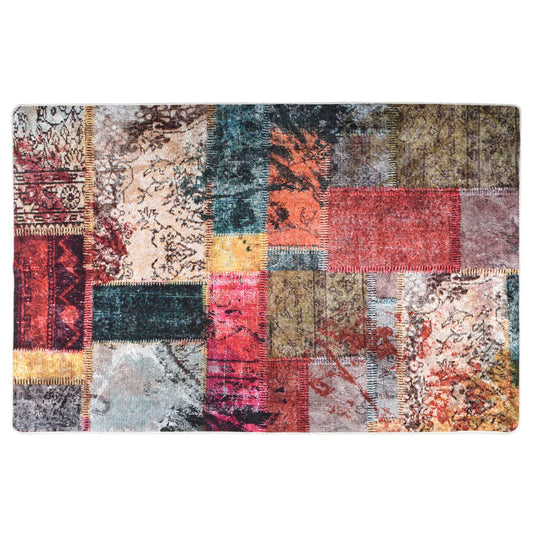 Berkfield Rug Washable Patchwork 80x150 cm Multicolour Anti Slip