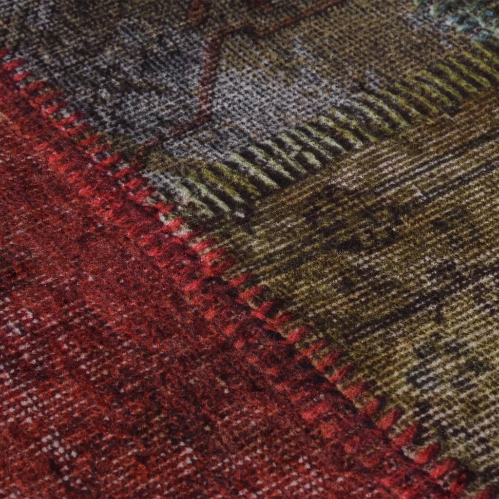 Berkfield Rug Washable Patchwork �_�_�__120 cm Multicolour Anti Slip