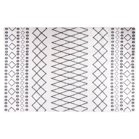 Berkfield Rug Washable 80x150 cm Black and White Anti Slip