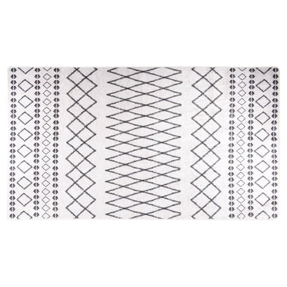Berkfield Rug Washable 190x300 cm Black and White Anti Slip