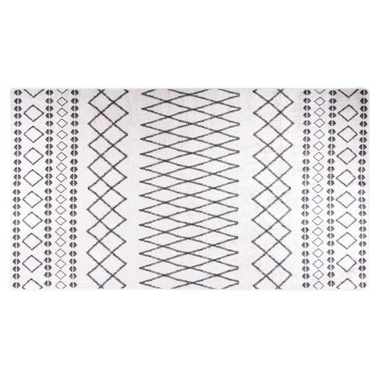 Berkfield Rug Washable 190x300 cm Black and White Anti Slip