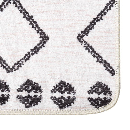 Berkfield Rug Washable 190x300 cm Black and White Anti Slip