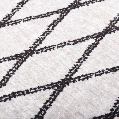 Berkfield Rug Washable 190x300 cm Black and White Anti Slip