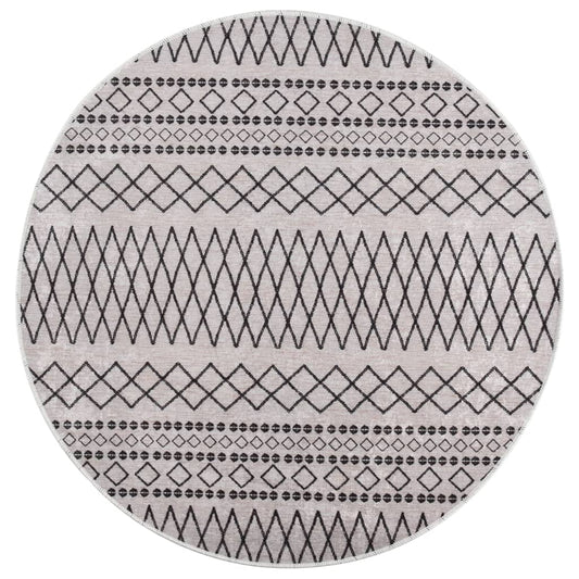 Berkfield Rug Washable �_�_�__120 cm Black and White Anti Slip