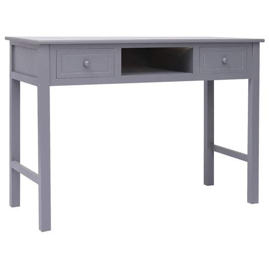 Berkfield Desk Grey 108x45x76 cm Solid Wood Paulownia