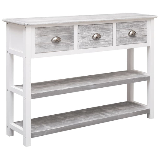 Berkfield Sideboard Antique Grey 108x30x76 cm Solid Paulownia Wood
