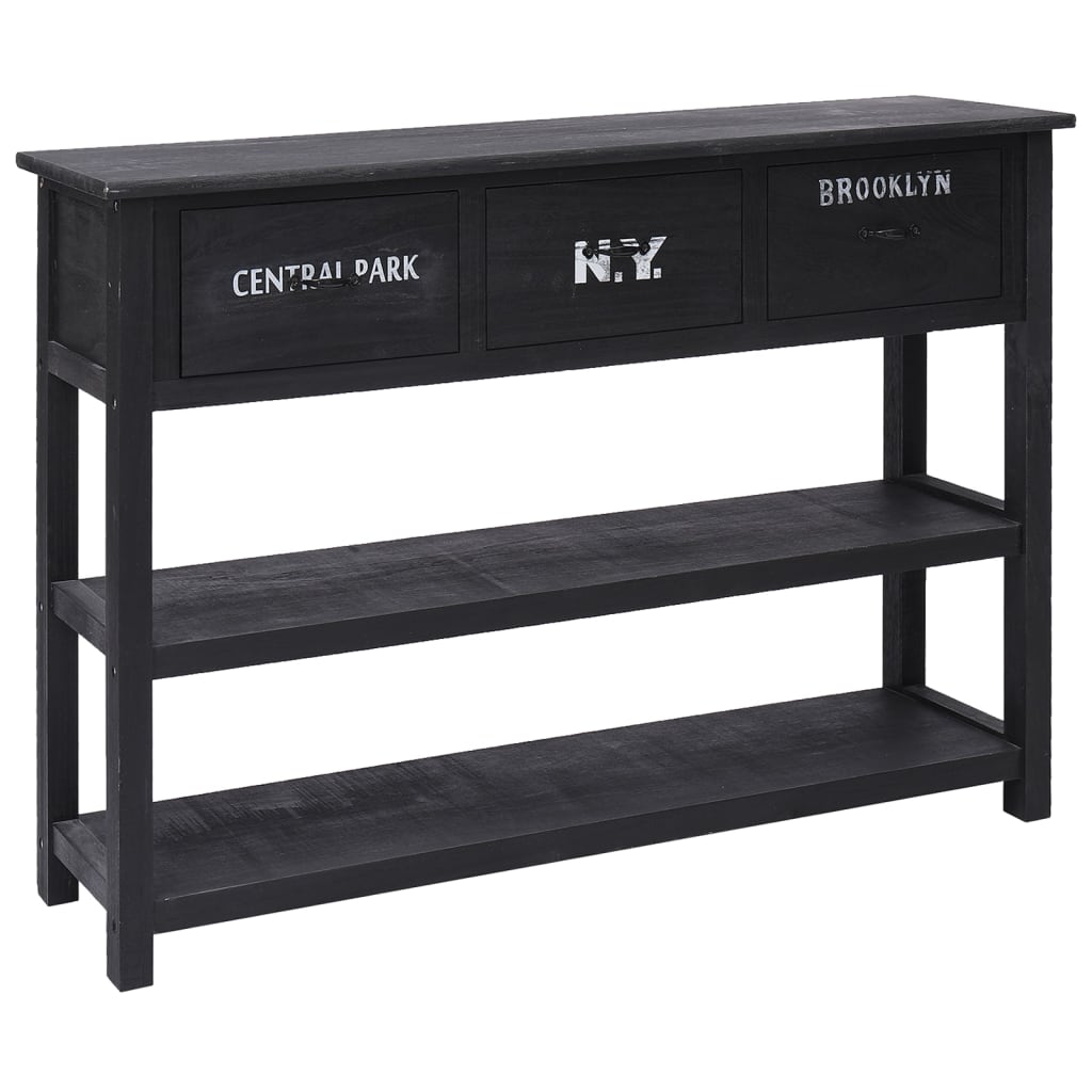 Berkfield Sideboard Black 108x30x76 cm Solid Wood Paulownia