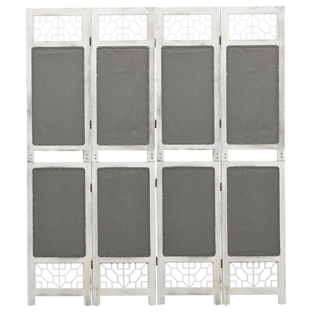 Berkfield 4-Panel Room Divider Grey 140x165 cm Fabric